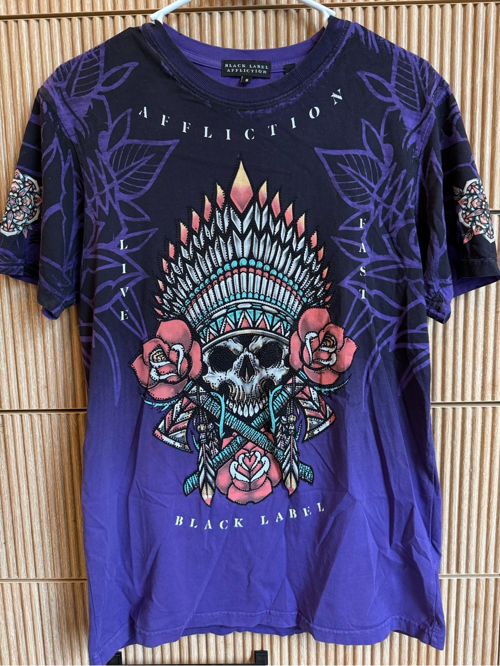 Purple Skull Black Label Affliction T-Shirt